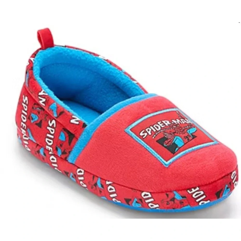 Disney Collection Boys Spiderman Slip-on Slippers Size 11/12 NWT
